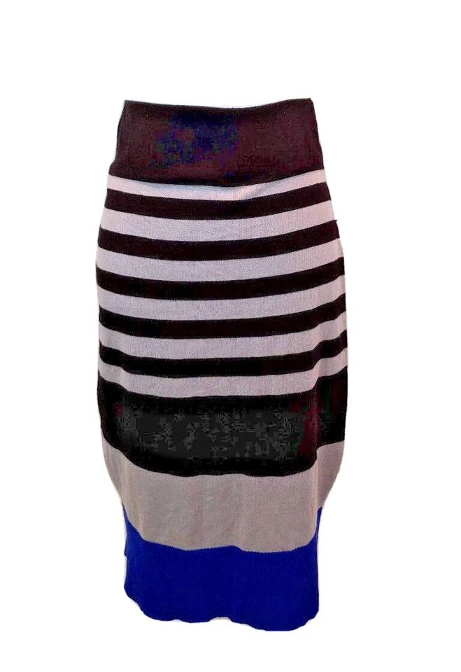 Falda tejida a rayas gris/negro Derek Heart para mujer talla L Foto 2 de 4