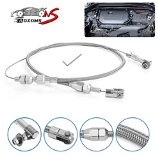 Universal 24"  Stainless Steel Throttle Cable Braided for Ford GM Mustang 302