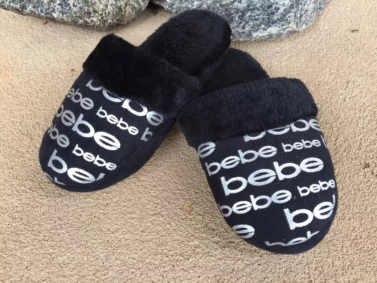 Brand Girls Black White Letters Slippers 11/12 S Small | eBay