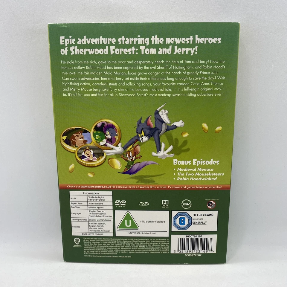 Tom & Jerry DVD Region 2 PAL Free Tracked Post Wizard Oz Robin Hood Spy Quest - Image 3 of 4