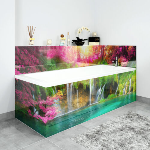 Bath Panels Printed on Acrylic - Tropical Waterfall - Picture 1 of 3