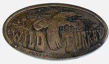Vintage Wild Turkey Bronze Belt Buckle  Austin Nichols 1974 Bergamot Brass Works