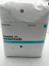 Room Essentials Full Size Sheet Set White/Black