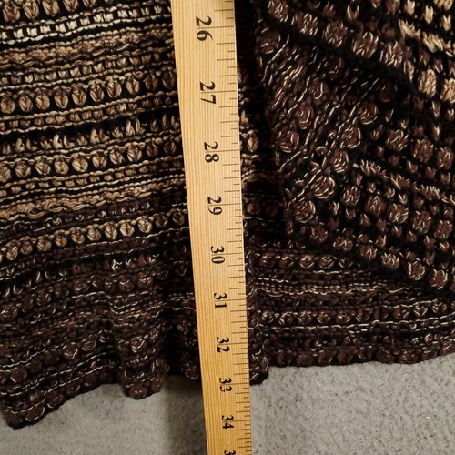 Siono Cardigan Sweater Womens Medium Tan Beige Knit Flowy Waterfall Boho - Picture 4 of 9