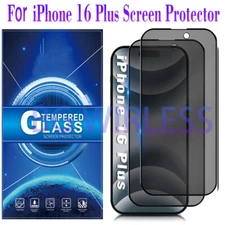 1/2X  For Apple iPhone 16 Plus Anti Spy Privacy Full Coverage Screen Protector