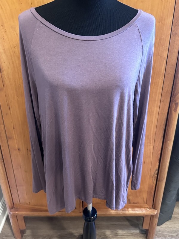 NWOT American Eagle Soft & Sexy DustyPurple Long Sleeve Top Blouse  LARGE