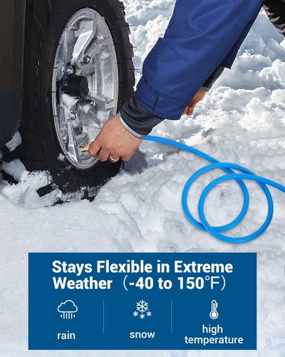 DEWENWILS 1/4 Inch x 6FT Air Hose 300 PSI, Heavy Duty Air Compressor Hose BLUE - Picture 6 of 11