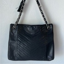Tory Burch Chevron borsa tote in pelle borsa a tracolla con catena borsa di design