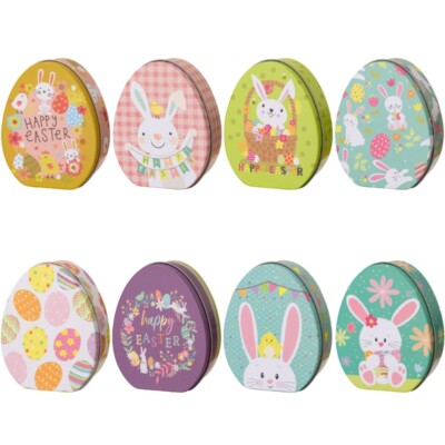 Holiday Tinplated Container Easter Candy Box For Storing Small Items and