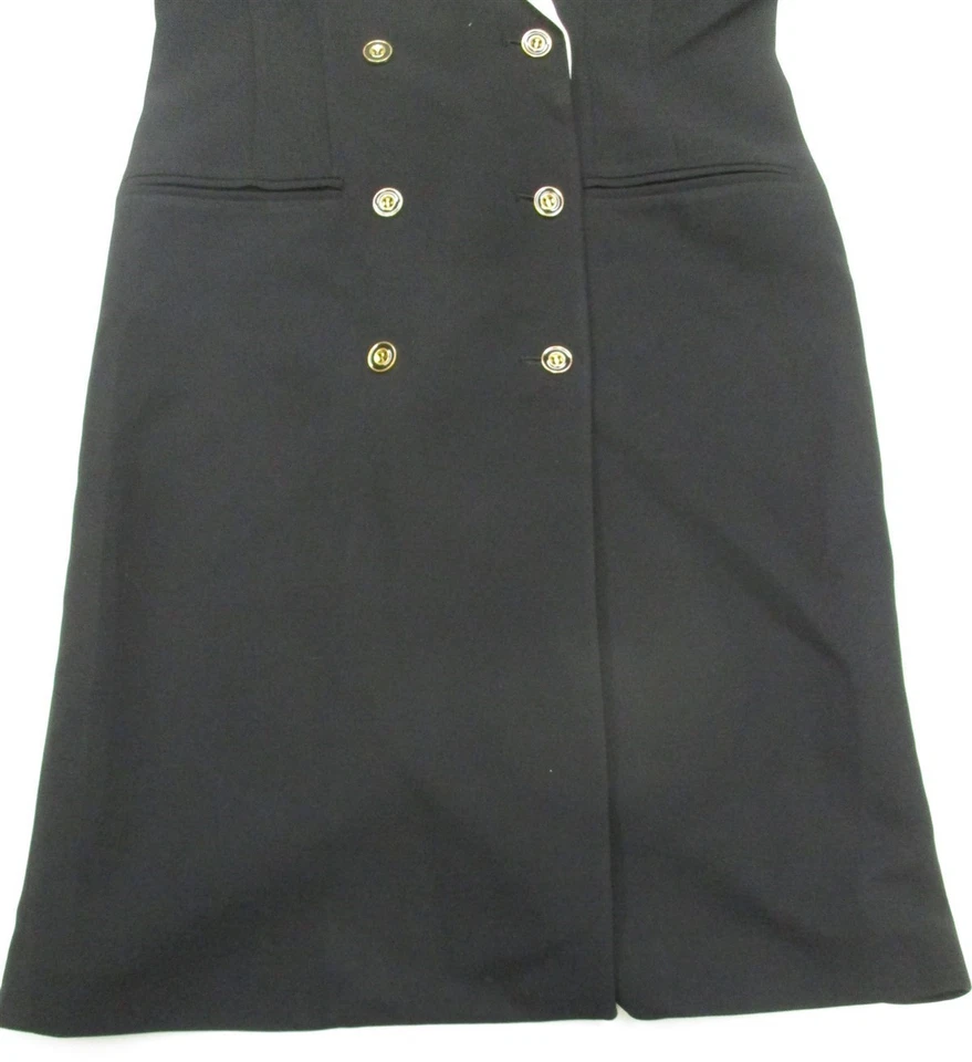 AMANDA SMITH Women's Size 8 Button Double Breasted Black Blazer Dress - Image 3 of 4