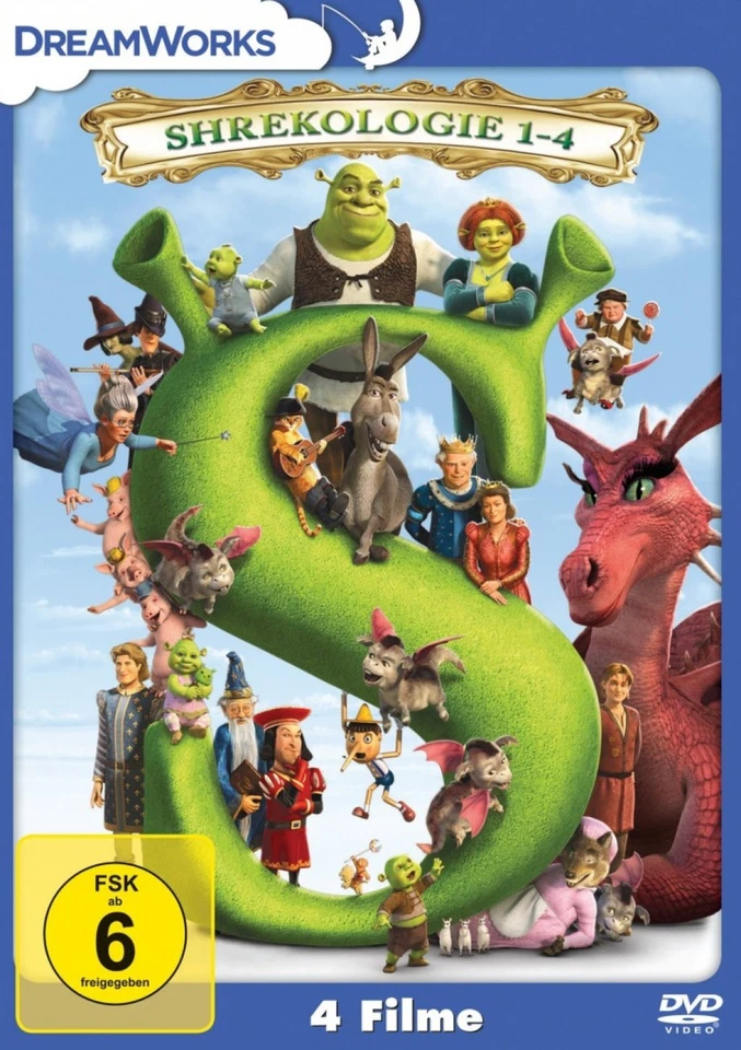 Shrek - Die komplette Geschichte / Shrekologie Teil 1+2+3+4 # 4-DVD-NEU - Bild 1 von 1