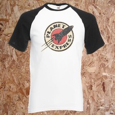Planet Express T-Shirt Futurama Distressed Baseball Ringer Spoof Pizza Gift