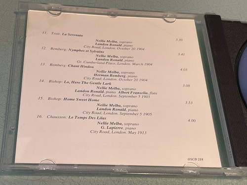 Nellie Melba - Her Finest Performances: Arias & Songs - CD Album - 1991 Opera - Picture 5 of 5