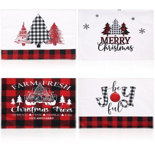 16x23 Inch 4pcs Christmas Towels Kitchen Merry Christmas Dish Cloths Decorati...