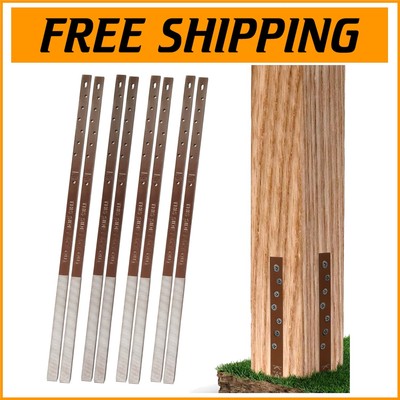 Effective Brown Steel Fence Post Repair Kit - Fix 4 Broken Posts Easily