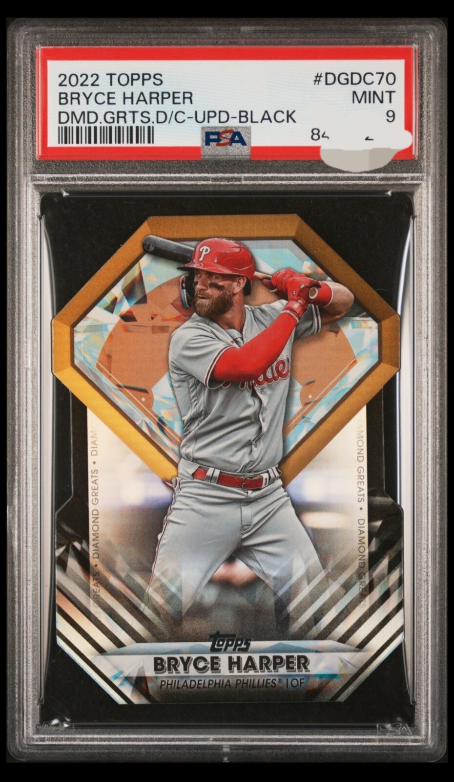 2022 Topps Update Diamond Greats Die-Cut Bryce Harper #DGDC-70 Black Parallel /299