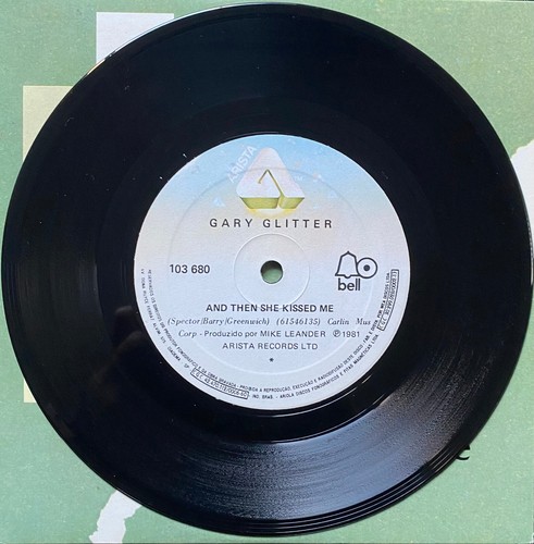 GARY GLITTER - Then She Kissed Me BRAZIL PROMO 7" Single 33 Rpm UNIQUE P/S - Picture 3 of 4