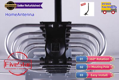Multi-Directional HDTV Outdoor Antenna Amplified 360 Rotation Digital HD 4K