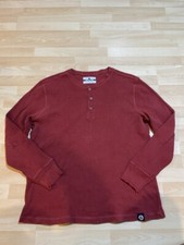 American Giant - Waffle Long Sleeve Crewneck, Red - sz XL Made in USA