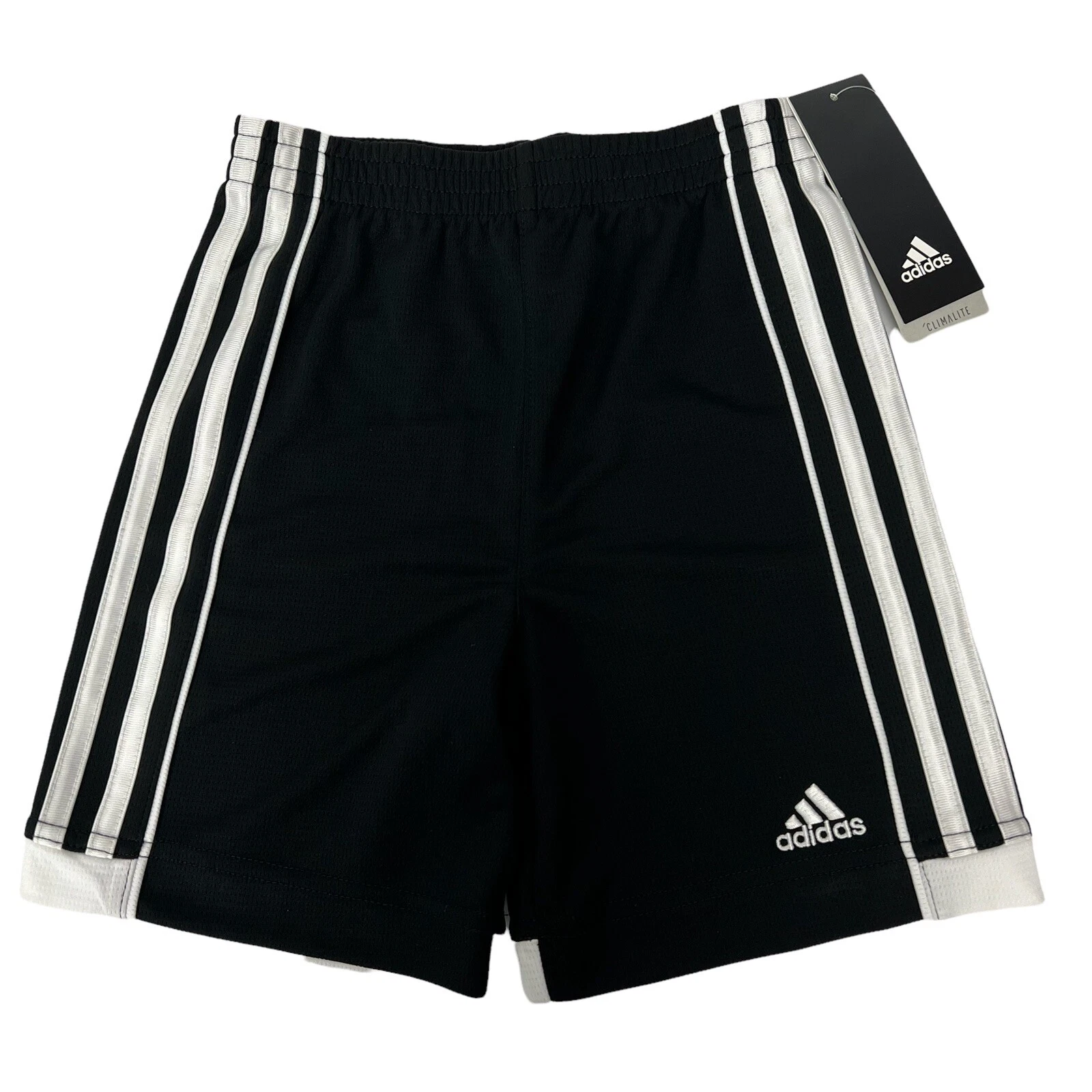 Pantaloncini sportivi Adidas ragazzo taglia 4 bianco e nero elastico in vita