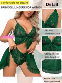 Women's Sexy Lingerie Sleepwear Babydoll Underwear Lace Dress G-String Nightwear