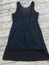 Madewell Black Cotton Sleeveless Eyelet Lovesong Dress Women's Size 12