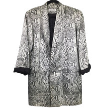 Joujou Vintage Snake Print Mid-length Lined Single Breast Blazer Women's M