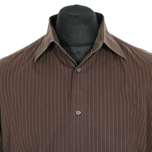 T-shirt Hugo Boss Vintage Beige à Carreaux - Taille M (39) - Col Italien, Manches Courtes
