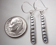 Phases of the Moon 925 Sterling Silver Dangle Earrings