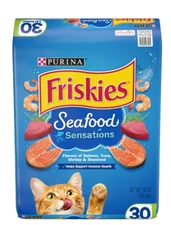 Purina Friskies Seafood Sensations, Dry Cat Food, Salmon, Tuna, 30 lb x2