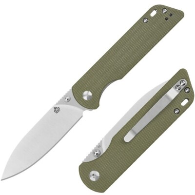 QSP Knife Parrot Liner Folding Knife 3.25'' D2 Tool Steel Blade Micarta Handle