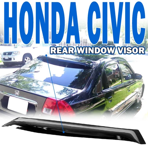 Fits 01-05 Honda Civic EM 4-Door OE Rear Roof Window Visor Spoiler Wing