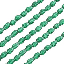 325Pcs Teardrop Faceted Glass Crystal Beads for DIY Crafting, Green