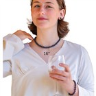 16 Inch Pearl Set 7-8mm ROUND Black Pearl Necklace Bracelet Earrings Freshwater — photo 2
