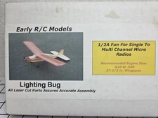 Lightning Bug Early Rc Models Radio Control Balsa Airplane Kit 27" .010.020 NIOB