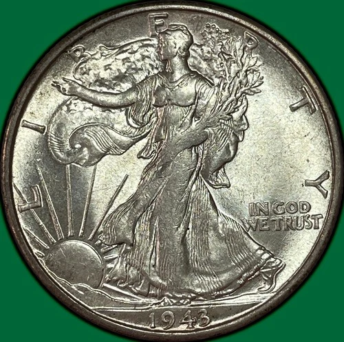 1943-S Walking Liberty Half Dollar Choice Almost Uncirculated AU+ Coin #36394