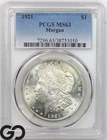 1921 Morgan Silver Dollar Coin PCGS MS 63 ** Flashy Final Year Issue!