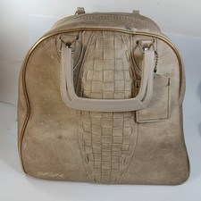 Vintage Gladding Bowling Ball Bag Beige Leather Handles W/ Tag