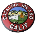 Vintage Catalina Island California Sign - Gas Pump Porcelain Advertising Sign