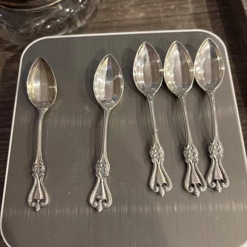 Antique Towle Old Colonial Sterling Silver Spoon 3 7/8 ~ Set Of 5 Tiny Spoons