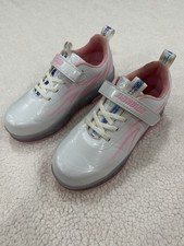Jiandian Girls White Pink USB Charging LED Roller Skates