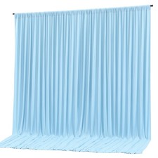 Blue Backdrop Curtain 10x10ft - Wrinkle Free Polyester Photo Curtain Backdrop...