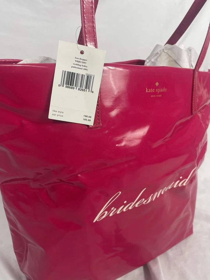 Bolso de Mano Kate Spade New York Boda Belles 'Dama de honor' Bon Shopper, Rosa - Nuevo con Etiquetas Foto 3 de 4