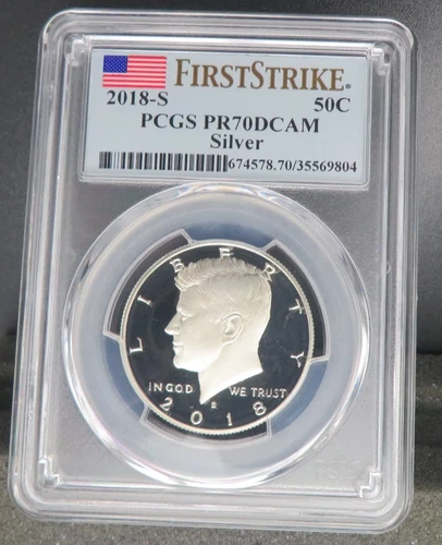2018 S SILVER  KENNEDY PCGS  PR 70 DCAM FIRST STRIKE LOW MINTAGE LOW POP