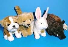 Miyoni By Aurora Plush Stuffed Animals Realistic 2 Dogs Bunny  Javilina Lot 4