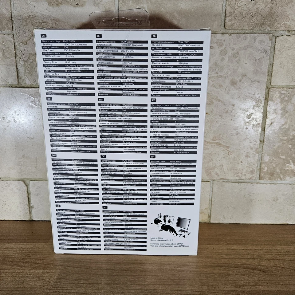 Qpad DX-120 12K Dpi Fps Gaming Mouse Multi effect led 1.8m Usb Cable Sealed Box - Image 3 of 4