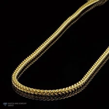 14K Yellow Gold Hollow 3mm Franco Chain 22"