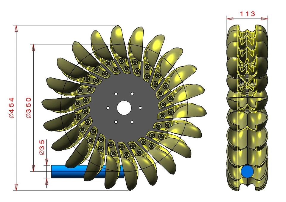 TURBINA PELTON HYDRO GENERATORE IDROELETTRICO wasserad - Bild 2 von 4