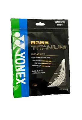 BG65 Titanium Yonex Badmintonsaite - weiß - 10m - hohe Haltbarkeit
