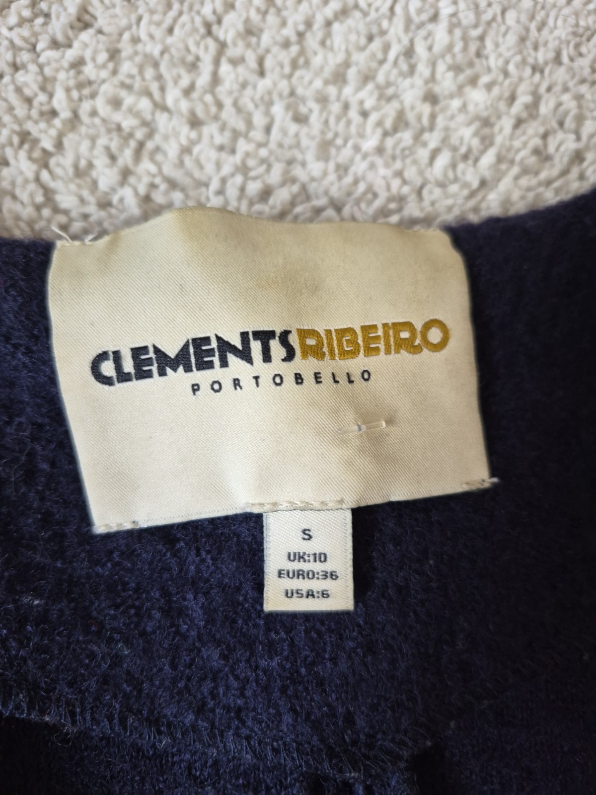 Clements Ribeiro Portobello Wool Coat UK 10 Designer Navy Minimalist image 2